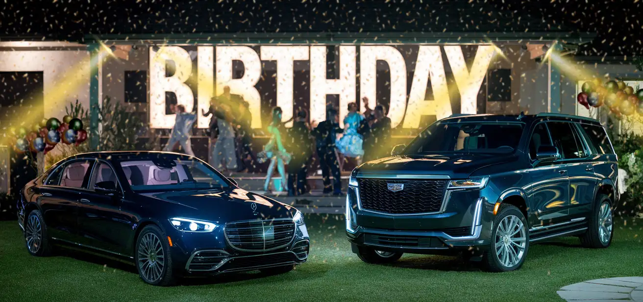 Luxury black car service for birthday party celebrations in NYC